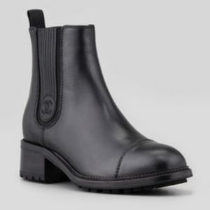 CHANEL BLACK ANKLE BOOTS SIZE 38
